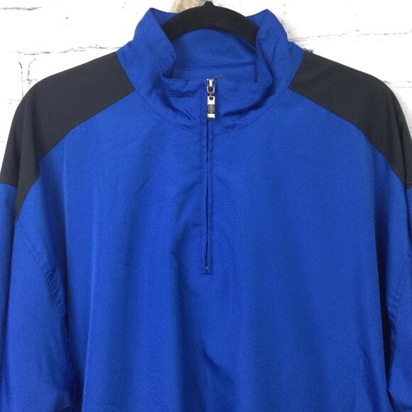 Grand Slam Men's 1/4 Zip Mock Neck Pullover Long Sleeve Golf Jacket Blue L - Picture 2 of 11